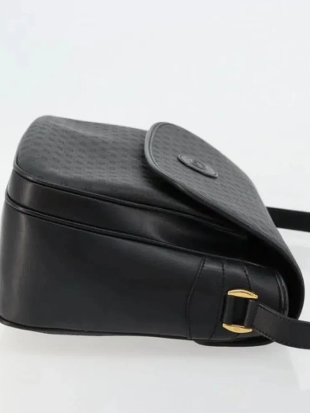 GUCCI Micro GG Supreme Shoulder Bag PVC Black Gold 001 256 1044 Auth 180209